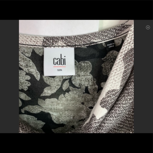 CABI | Tango Black and White Floral Mixed Media Blouse Top Sz. S Small - Picture 5 of 5